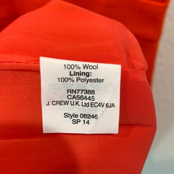 NWT J.Crew Wool Gwen Dress Vintage Flame Red 2 - Picture 7 of 7